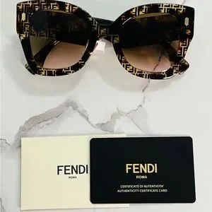 Fendi | Accessories | Fendi F Roma Havana Logo Oversized  display picture 3